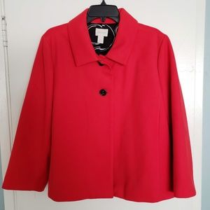 Chico's Chinese Red Soft Swing Jacket Sz 3 (16)